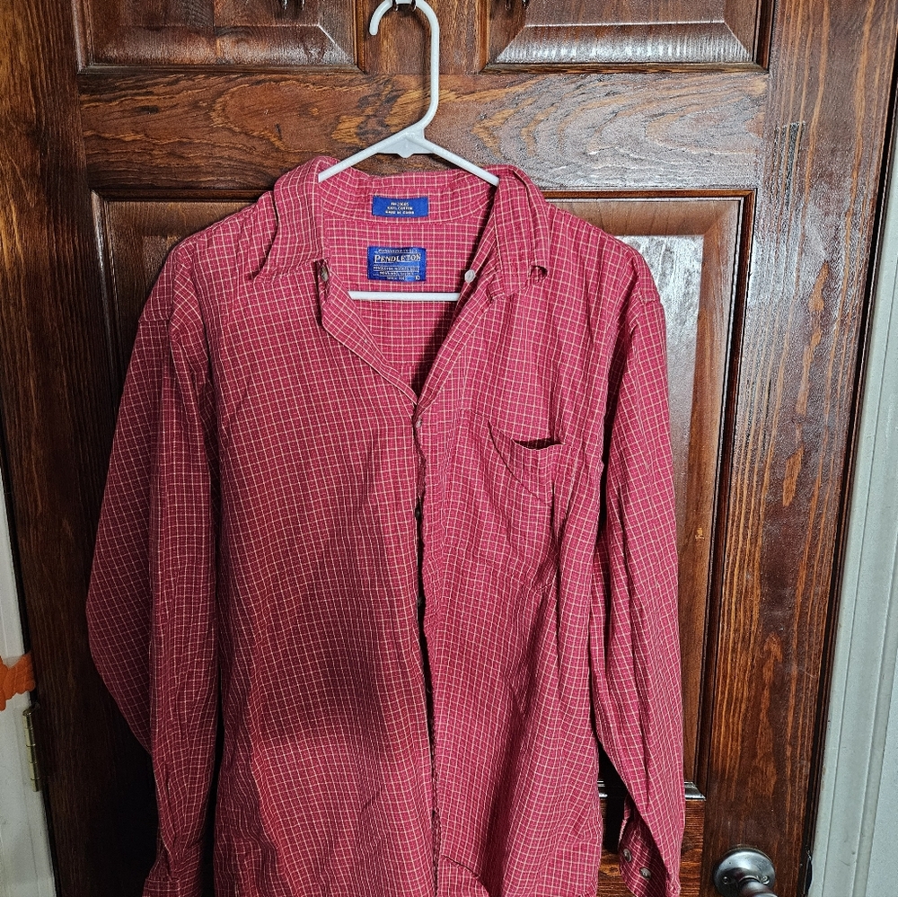 Mens Large Size Pendleton Long Sleeve Shirt Very Nice Condition